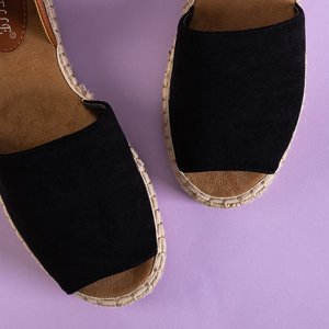 Čierne dámske viazané sandále od firmy Alvina - topánky