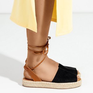 Čierne dámske viazané sandále od firmy Alvina - topánky