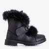 Čierne detské snehové topánky s kožušinou od Eniki - Obuv