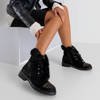 Čierne ekologické semišové topánky s kožušinou Flaminia - Obuv