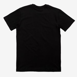 Čierne pánske bavlnené tričko s potlačou - oblečenie