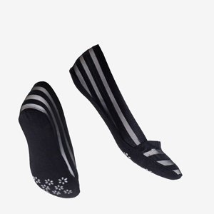 Čierne pruhované balerínky - Ponožky