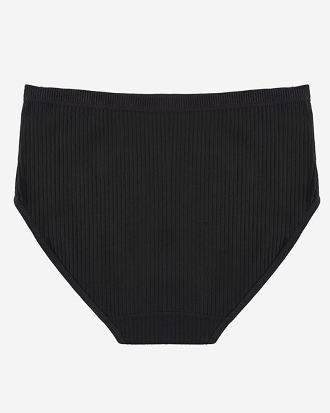 Čierne rebrované dámske nohavičky- Spodné prádlo