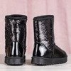 Čierne snehové topánky s flitrami Sweet Mermaid - Obuv