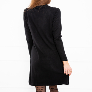 Čierne svetríkové tenké minišaty - Oblečenie