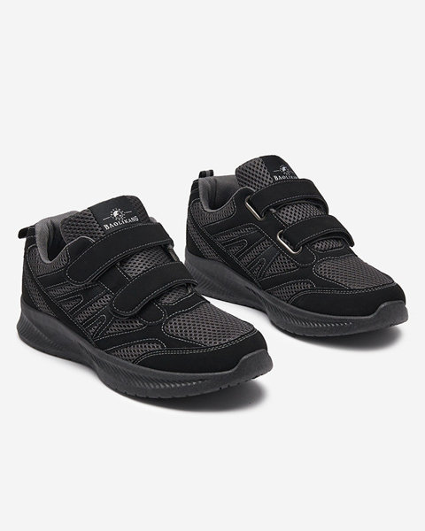 Čierno-šedé pánske topánky na suchý zips Benire - Obuv