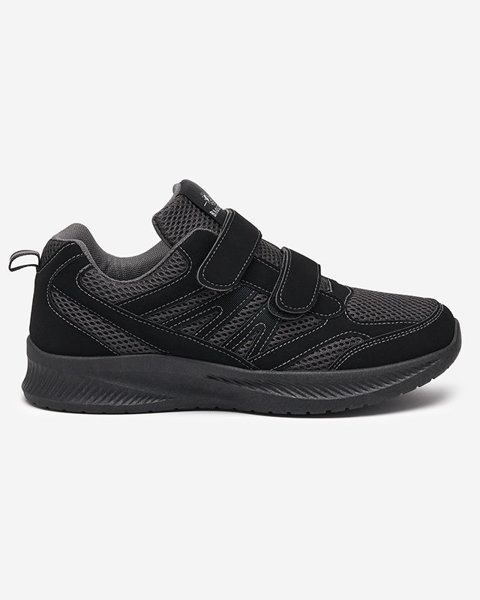 Čierno-šedé pánske topánky na suchý zips Benire - Obuv