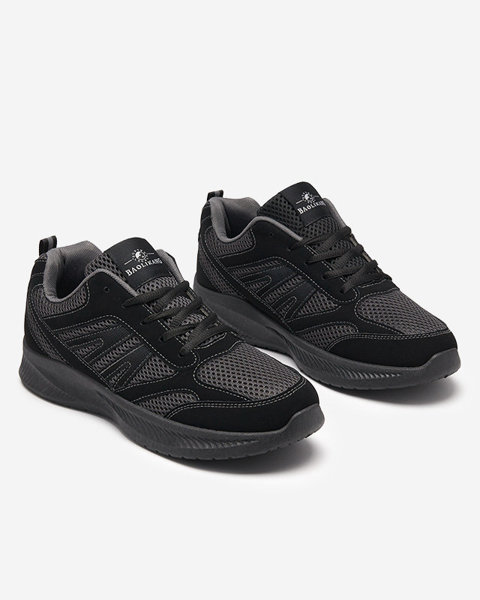 Čierno-šedé šnurovacie pánske topánky Benire - Obuv