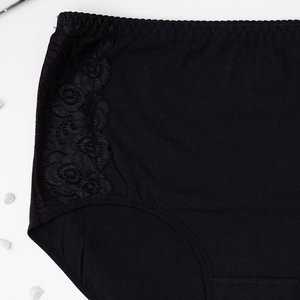 Čipkované dámske nohavičky čiernej farby - Spodná bielizeň
