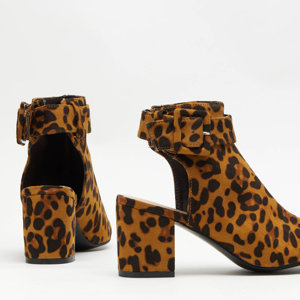 Členkové topánky s leopardím vzorom s výrezom Polenysea - Obuv
