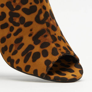 Členkové topánky s leopardím vzorom s výrezom Polenysea - Obuv