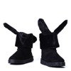 Czarne ocieplane śniegowce z uszami królika - Obuwie