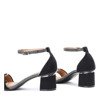 Czarne sandały na słupku Anela - Obuwie 