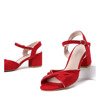 Czerwone sandały na niskim słupku Parla - Obuwie