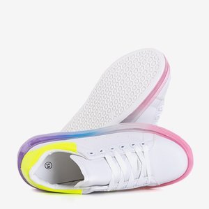 Dámska biela športová obuv s farebnou podrážkou Palmer - Obuv