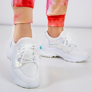 Dámska biela športová obuv s holografickými vložkami Amelis - Obuv
