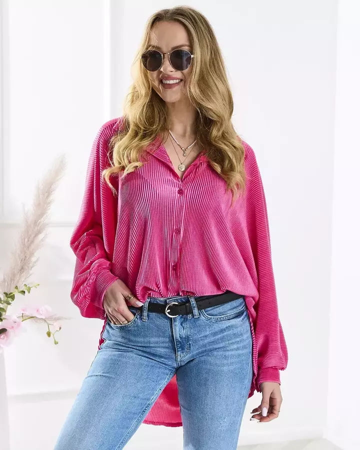 Dámska košeľová tunika v ružovej farbe - Oblečenie