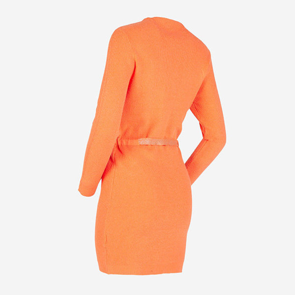 Dámska oranžová svetrová tunika so stojačikom - Oblečenie