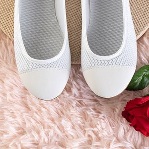 Dámske balerínky z bielej tkaniny Manolitia - obuv
