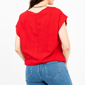 Dámske bavlnené tričko s potlačou červeného zlata - oblečenie