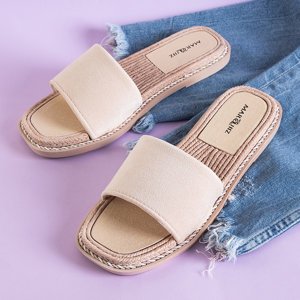 Dámske béžové papuče Vicoria - Obuv