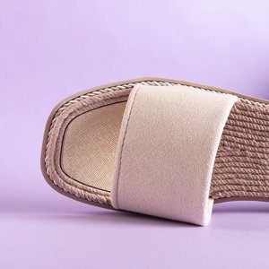 Dámske béžové papuče Vicoria - Obuv