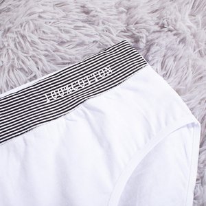Dámske biele bavlnené nohavičky v prevedení PLUS SIZE - Spodná bielizeň