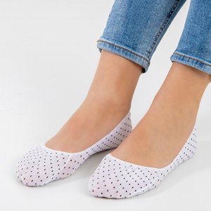 Dámske biele bodkované ponožky - ponožky