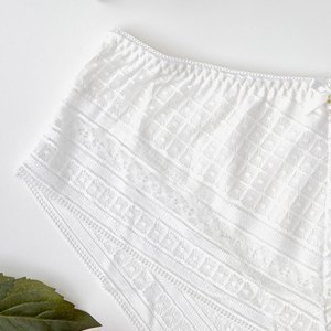 Dámske biele čipky nohavičky PLUS VEĽKOSŤ - Spodná bielizeň