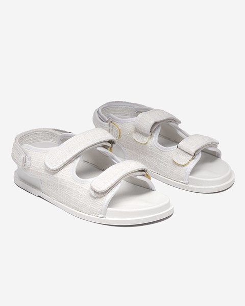 Dámske biele látkové sandále Desotty - Obuv