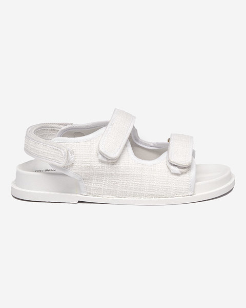 Dámske biele látkové sandále Desotty - Obuv