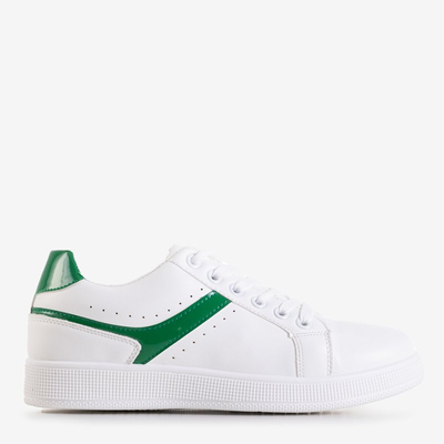 Dámske biele tenisky so zelenými vložkami od firmy Radella - Footwear