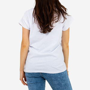 Dámske biele tričko s potlačou - oblečenie
