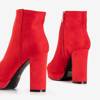 Dámske červené členkové topánky Pilas na vysokom podpätku - Obuv
