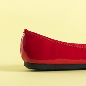 Dámske červené lakované balerínky Suzzi - topánky