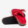 Dámske červené papuče s strapcami Amassa - Obuv