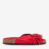 Dámske červené papuče s strapcami Amassa - Obuv