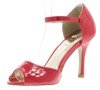 Dámske červené patentové sandále na podpätku Guisera - Obuv
