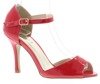 Dámske červené patentové sandále na podpätku Guisera - Obuv