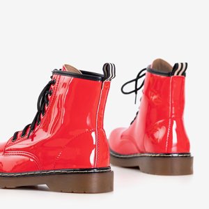 Dámske červené šnurovacie členkové topánky Ormella - topánky