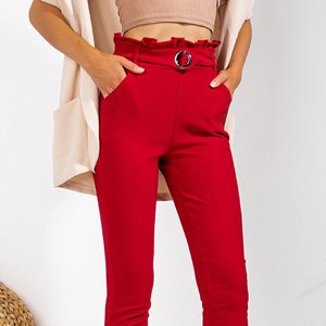 Dámske červené výšivky s ozdobným zapínaním - Oblečenie