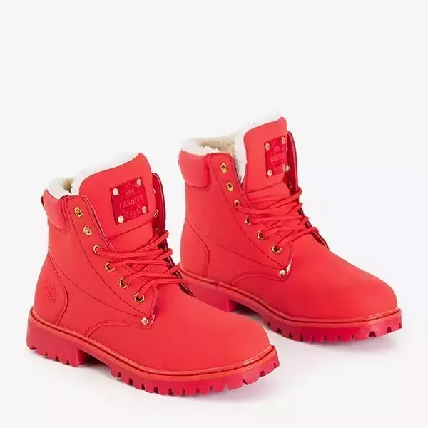 Dámske červené zateplené topánky Gawin - Obuv