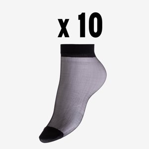 Dámske čierne členkové ponožky 10 / balenie - Ponožky