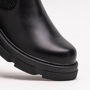 Dámske čierne prelamované členkové čižmy značky Roibu - Shoes