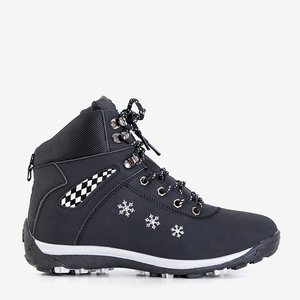 Dámske čierne snehové topánky so snehovými vločkami Sniesavo - Obuv