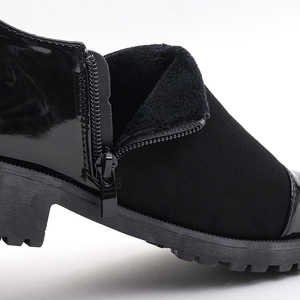 Dámske čierne topánky s lakovanými vložkami Liwbu - Obuv