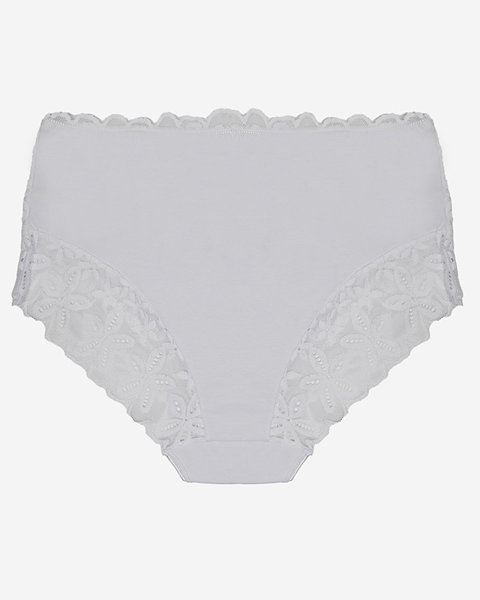 Dámske čipkované nohavičky v bielej farbe PLUS SIZE- Spodné prádlo