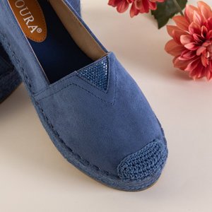 Dámske espadrilky Asira modré s kubickým zirkónom - topánky