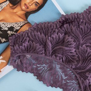 Dámske fialové čipkované nohavičky - Spodné prádlo