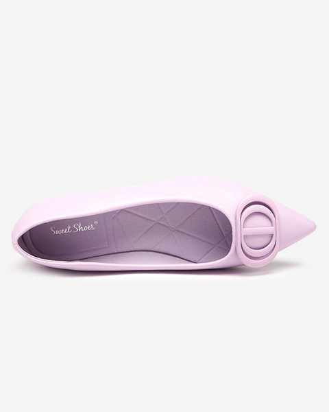 Dámske fialové špicaté balerínky s ozdobou na špičke Manico - Footwear